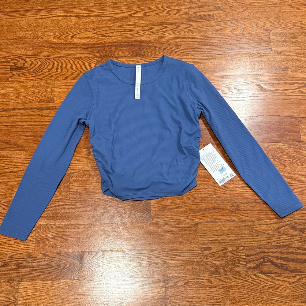 Lululemon Ribbed Long Sleeve athletic Top Ribbed Nulu - Slate Blue NWT
